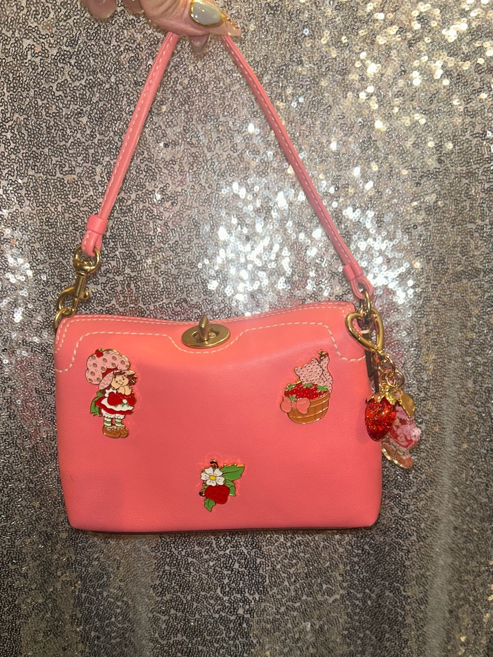 Vintage Pink Coach Turnlock Mini Bag